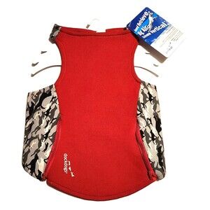 Dock Dogs Sky Pilot Series Dog Wetsuit for Cold Water Red/Gray Size M 25-50 lbs.